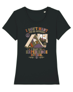Funny Camping Hippie Unicorn Design for Introverts and Cozy Living Fans Tricou mânecă scurtă guler larg fitted Damă Expresser