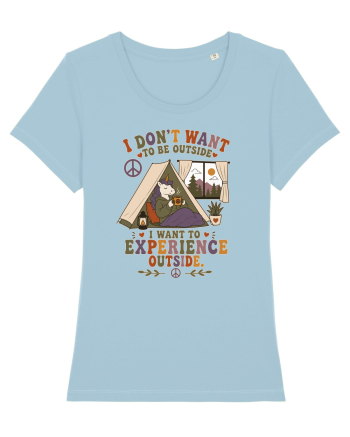 Funny Camping Hippie Unicorn Design for Introverts and Cozy Living Fans Sky Blue
