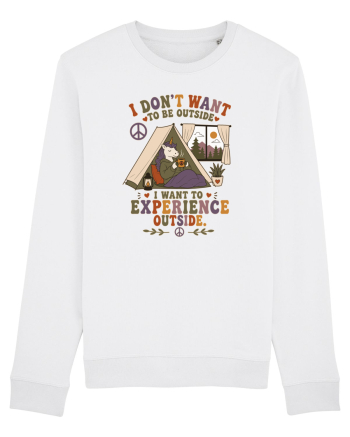 Funny Camping Hippie Unicorn Design for Introverts and Cozy Living Fans White