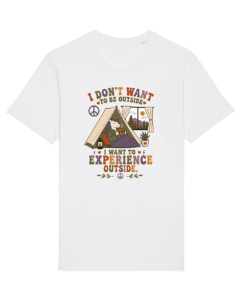 Funny Camping Hippie Unicorn Design for Introverts and Cozy Living Fans White