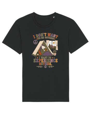 Funny Camping Hippie Unicorn Design for Introverts and Cozy Living Fans Black