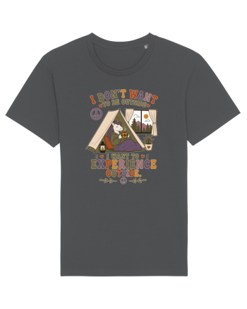 Funny Camping Hippie Unicorn Design for Introverts and Cozy Living Fans Anthracite