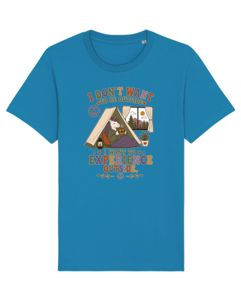 Funny Camping Hippie Unicorn Design for Introverts and Cozy Living Fans Azur