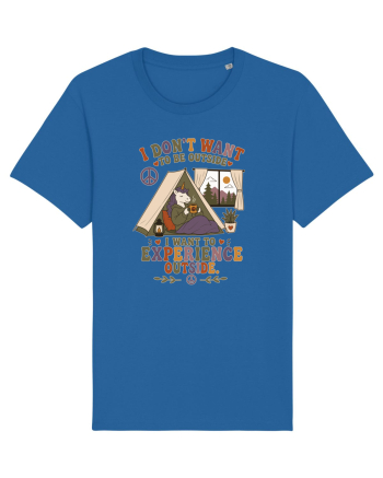 Funny Camping Hippie Unicorn Design for Introverts and Cozy Living Fans Royal Blue