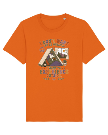 Funny Camping Hippie Unicorn Design for Introverts and Cozy Living Fans Bright Orange