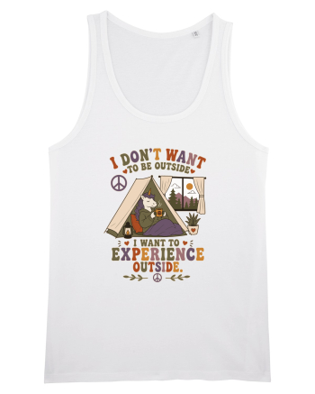 Funny Camping Hippie Unicorn Design for Introverts and Cozy Living Fans White