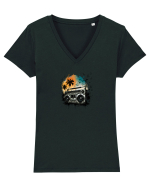 Summer vibes  Tricou mânecă scurtă guler V Damă Evoker