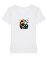 Summer vibes  Tricou mânecă scurtă guler larg fitted Damă Expresser