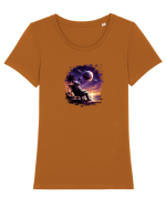 Moon  Tricou mânecă scurtă guler larg fitted Damă Expresser
