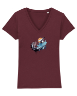 Summer  Tricou mânecă scurtă guler V Damă Evoker