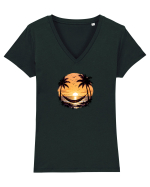 Summer  Tricou mânecă scurtă guler V Damă Evoker