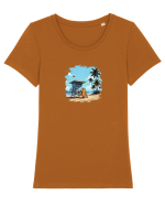 Summer  Tricou mânecă scurtă guler larg fitted Damă Expresser