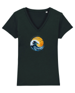 Summer  Tricou mânecă scurtă guler V Damă Evoker