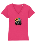 Summer  Tricou mânecă scurtă guler V Damă Evoker