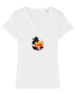 Apus  Tricou mânecă scurtă guler V Damă Evoker