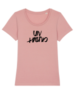 Un ciudat (brush, negru) Tricou mânecă scurtă guler larg fitted Damă Expresser