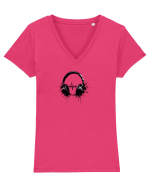Music Tricou mânecă scurtă guler V Damă Evoker