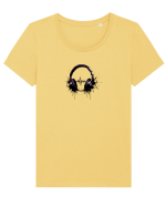 Music Tricou mânecă scurtă guler larg fitted Damă Expresser