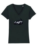Car Tricou mânecă scurtă guler V Damă Evoker