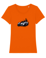 Car Tricou mânecă scurtă guler larg fitted Damă Expresser