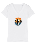 Surf  Tricou mânecă scurtă guler V Damă Evoker
