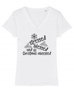 Agitație de Crăciun Tricou mânecă scurtă guler V Damă Evoker