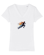 Run Tricou mânecă scurtă guler V Damă Evoker