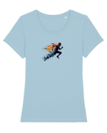 Run Tricou mânecă scurtă guler larg fitted Damă Expresser