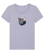 Owl  Tricou mânecă scurtă guler larg fitted Damă Expresser