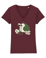 Funny Not a Morning Sea Slug Coffee Cartoon Cute Marine Animal Humor Tricou mânecă scurtă guler V Damă Evoker