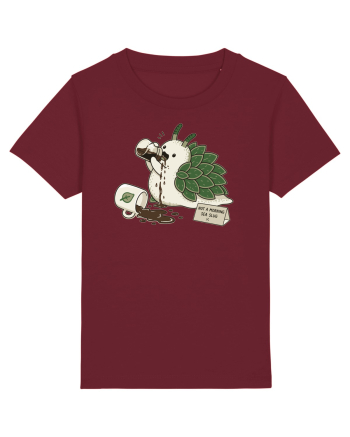 Funny Not a Morning Sea Slug Coffee Cartoon Cute Marine Animal Humor Burgundy