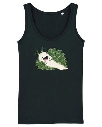 Funny Laughing Leaf Sea Slug Cartoon Cute Ocean Mollusk Nature Humor Black