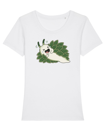 Funny Laughing Leaf Sea Slug Cartoon Cute Ocean Mollusk Nature Humor White