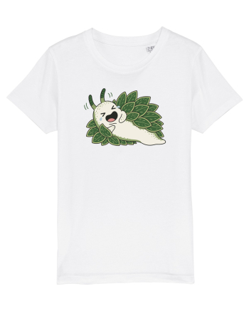 Funny Laughing Leaf Sea Slug Cartoon Cute Ocean Mollusk Nature Humor White