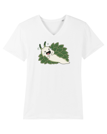 Funny Laughing Leaf Sea Slug Cartoon Cute Ocean Mollusk Nature Humor White