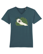 Funny Laughing Leaf Sea Slug Cartoon Cute Ocean Mollusk Nature Humor Tricou mânecă scurtă guler V Bărbat Presenter