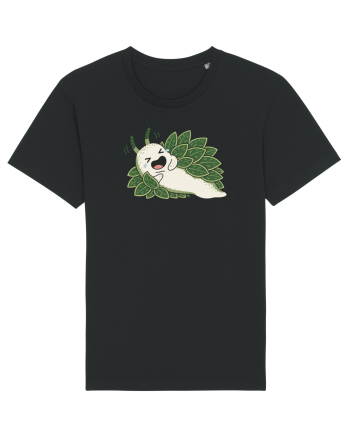 Funny Laughing Leaf Sea Slug Cartoon Cute Ocean Mollusk Nature Humor Black