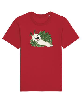 Funny Laughing Leaf Sea Slug Cartoon Cute Ocean Mollusk Nature Humor Red