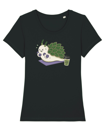 Funny Leaf Sheep Sea Slug Gym Cartoon Cute Marine Fitness Workout Humor Black