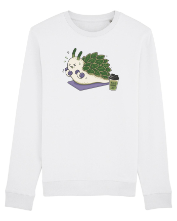 Funny Leaf Sheep Sea Slug Gym Cartoon Cute Marine Fitness Workout Humor White