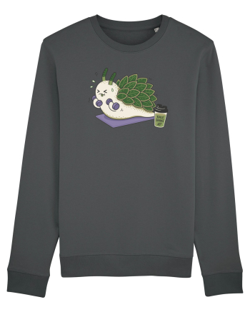 Funny Leaf Sheep Sea Slug Gym Cartoon Cute Marine Fitness Workout Humor Anthracite