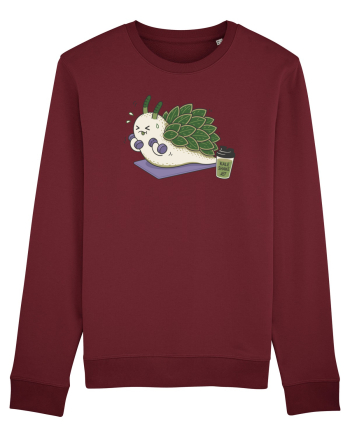 Funny Leaf Sheep Sea Slug Gym Cartoon Cute Marine Fitness Workout Humor Burgundy