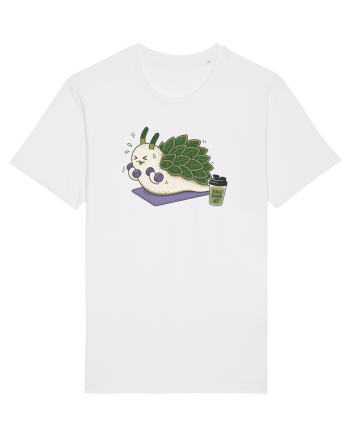 Funny Leaf Sheep Sea Slug Gym Cartoon Cute Marine Fitness Workout Humor White