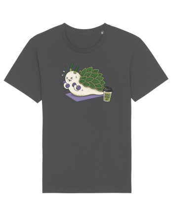 Funny Leaf Sheep Sea Slug Gym Cartoon Cute Marine Fitness Workout Humor Anthracite