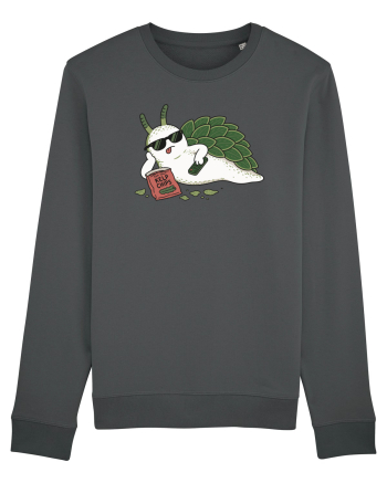 Funny Relaxing Leaf Sheep Sea Slug Cartoon Cute Ocean Animal TV Snack Humor Anthracite