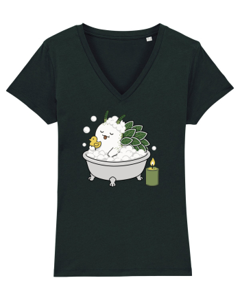 Funny Leaf Sheep Sea Slug Spa Day Cartoon Cute Ocean Life Black