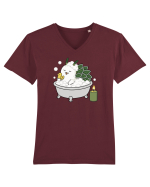 Funny Leaf Sheep Sea Slug Spa Day Cartoon Cute Ocean Life Tricou mânecă scurtă guler V Bărbat Presenter