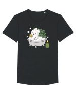 Funny Leaf Sheep Sea Slug Spa Day Cartoon Cute Ocean Life Tricou mânecă scurtă guler larg Bărbat Skater