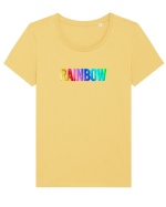 Rainbow  Tricou mânecă scurtă guler larg fitted Damă Expresser