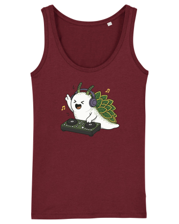 Funny DJ Leaf Sheep Sea Slug Cartoon Cute Music Lover Ocean Animal Burgundy